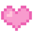 Kawaii Pink Heart Pixel Icon