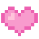 Kawaii Pink Heart Pixel Icon