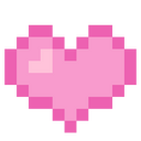 Kawaii Pink Heart Pixel Icon