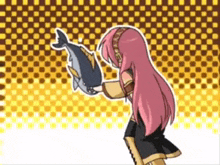 Vocaloid Megurine Luka with Tuna Fish Gif Vocaloid Megurine Luka with Tuna Fish Gif